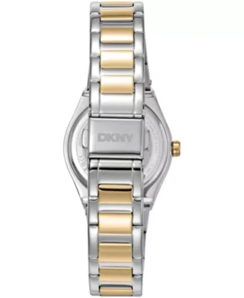 DKNY Women's Crystal Dial Markers Crystal Bezel Two-Tone Gold Stainless Steel Bracelet Watch 30mm 50M