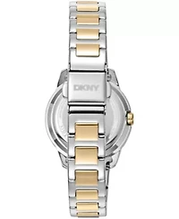 DKNY Women's Green Dial Crystal Bezel Two-Tone Gold Stainless Steel Bracelet Watch 30mm 50M