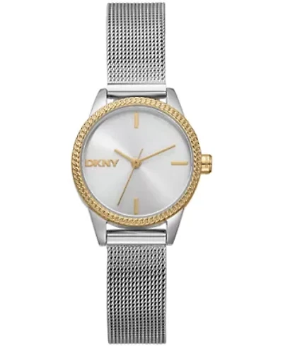 DKNY Women's Milanese Silver Dial Two-Tone Stainless Steel Bracelet Watch 26mm