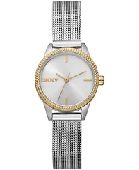 DKNY Women's Milanese Silver Dial Two-Tone Stainless Steel Bracelet Watch 26mm