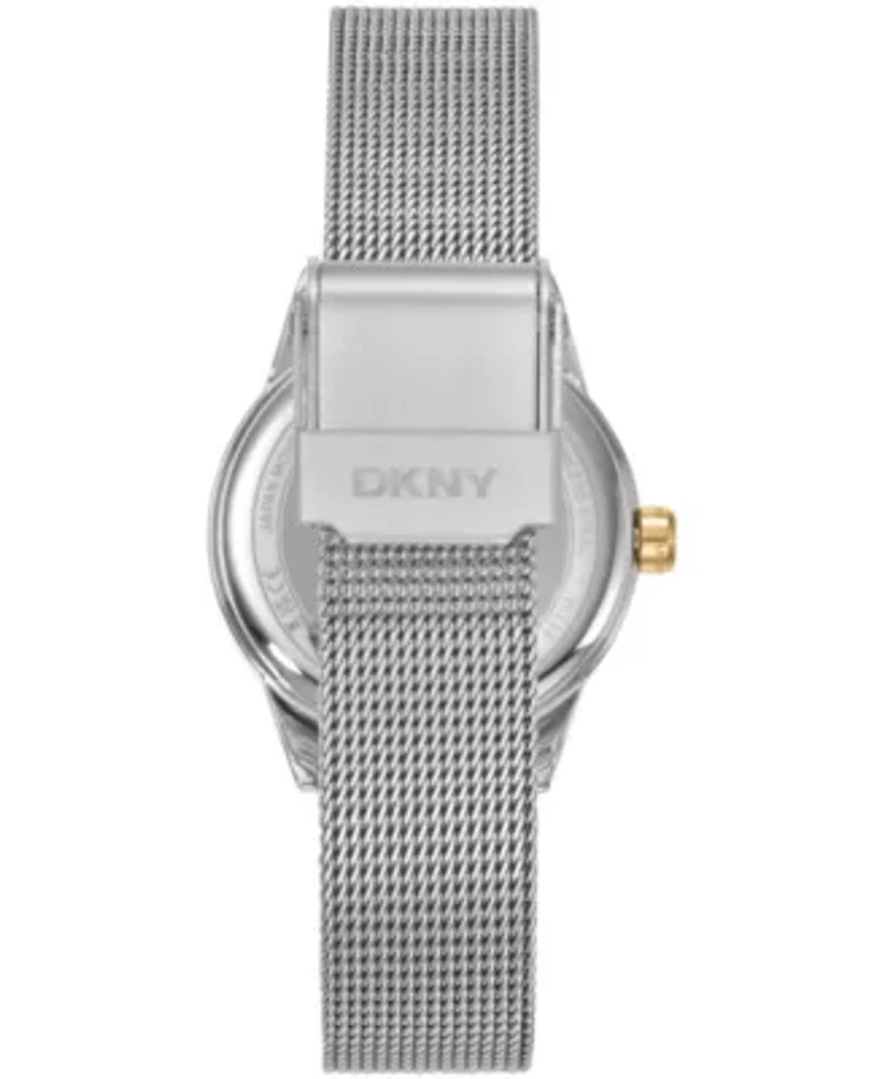 DKNY Women's Milanese Silver Dial Two-Tone Stainless Steel Bracelet Watch 26mm
