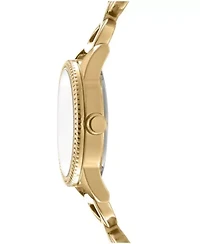 DKNY Women's Open Link Champagne Dial Gold-Tone Stainless Steel Bracelet Watch 26mm