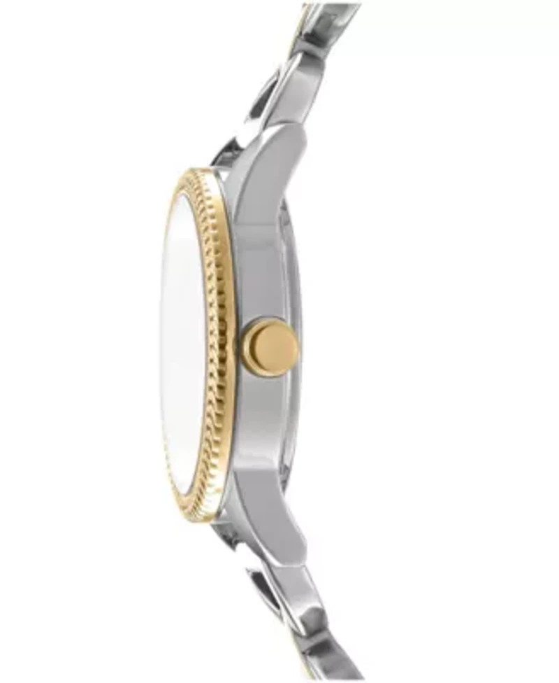 DKNY Women's Open Link Silver Dial Two-Tone Stainless Steel Bracelet Watch 26mm
