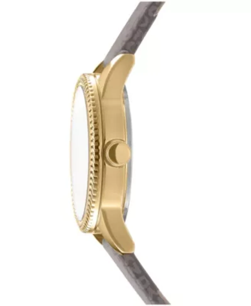 DKNY Women's Milanese Champagne Dial Light Brown Strap Gold-Tone Stainless Steel 26mm
