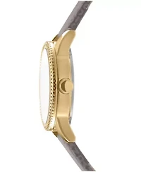 DKNY Women's Milanese Champagne Dial Light Brown Strap Gold-Tone Stainless Steel 26mm
