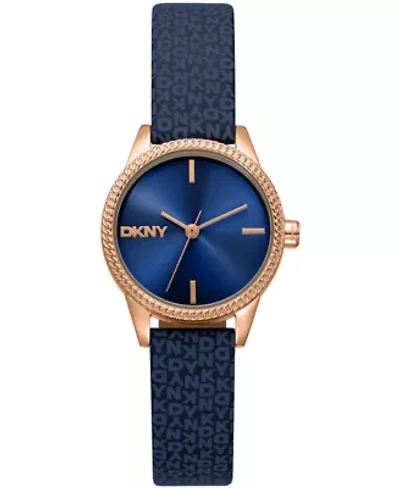 DKNY Women's Milanese Dark Blue Dial Dark Blue Strap Rose Gold-Tone Stainless Steel 26mm