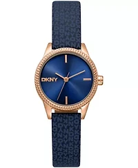 DKNY Women's Milanese Dark Blue Dial Dark Blue Strap Rose Gold-Tone Stainless Steel 26mm