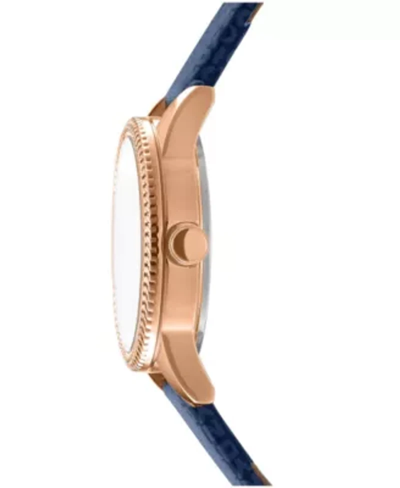 DKNY Women's Milanese Dark Blue Dial Dark Blue Strap Rose Gold-Tone Stainless Steel 26mm