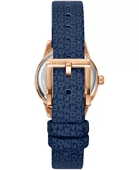 DKNY Women's Milanese Dark Blue Dial Dark Blue Strap Rose Gold-Tone Stainless Steel 26mm