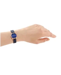 DKNY Women's Milanese Dark Blue Dial Dark Blue Strap Rose Gold-Tone Stainless Steel 26mm