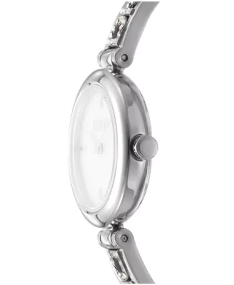 DKNY Women's Silver Dial Stainless Steel Crystal Accented Jewelry Bracelet Watch 26mm 50M
