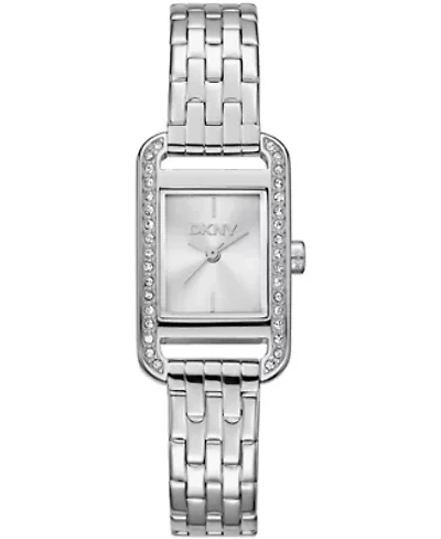 DKNY Women's Signature Shape Silver Dial Stainless Steel Bracelet Watch 20x33mm