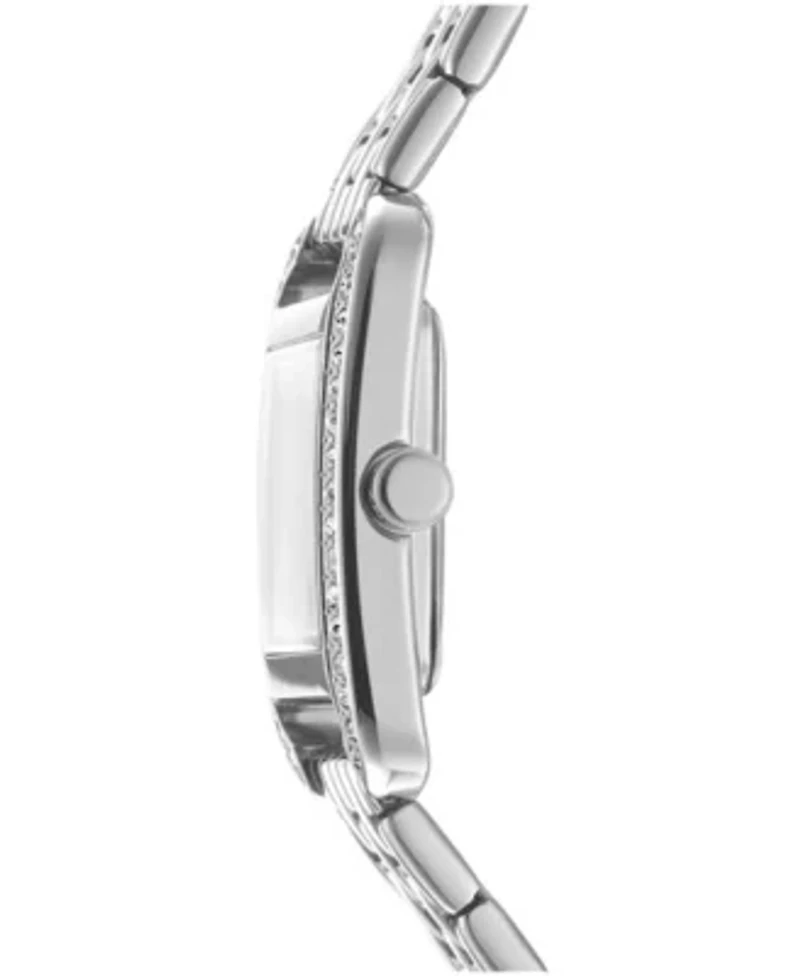 DKNY Women's Signature Shape Silver Dial Stainless Steel Bracelet Watch 20x33mm