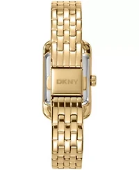 DKNY Women's Signature Shape Silver Dial Gold-Tone Stainless Steel Braclet Watch 20x33mm
