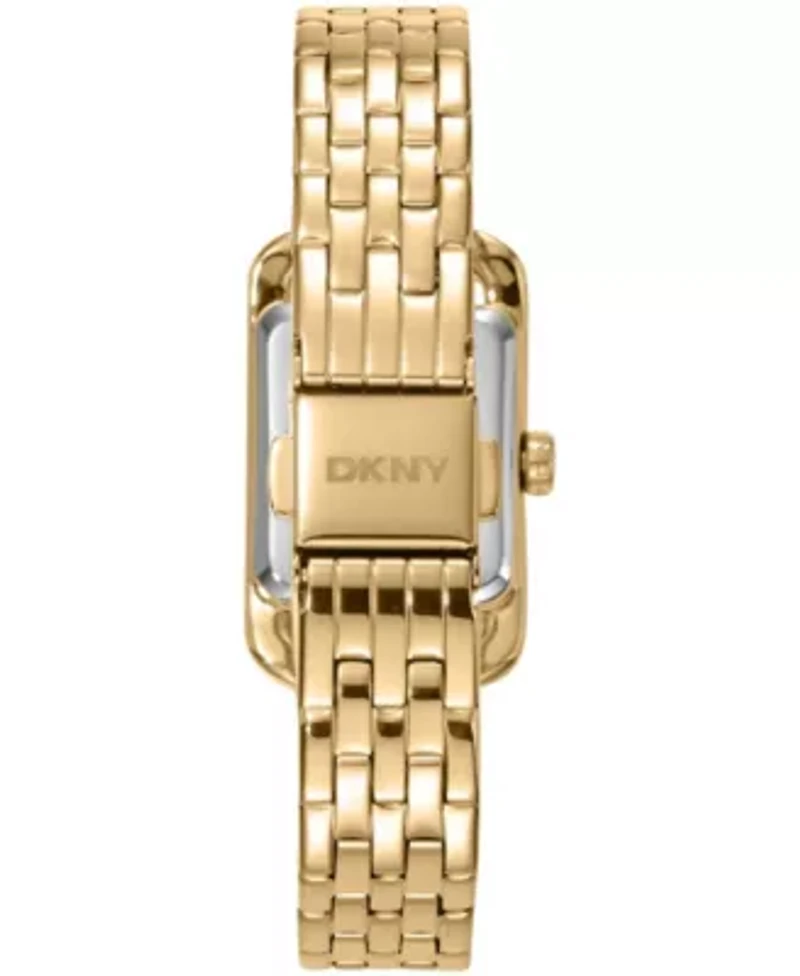 DKNY Women's Signature Shape Green Dial Gold-Tone Stainless Steel Bracelet Watch 20x33mm
