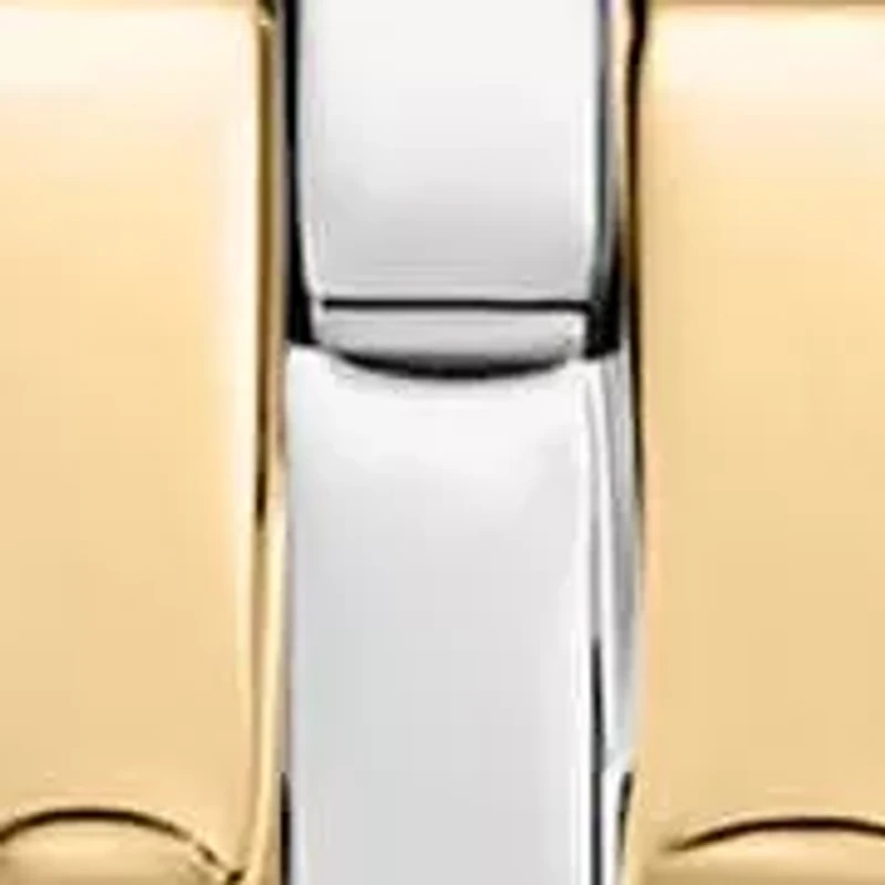 DKNY Women's Signature Shape Silver Dial Two-Tone Stainless Steel Bracelet Watch 20x33mm