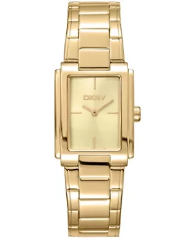 DKNY Women's Champagne Dial Gold-Tone Stainless Steel Bracelet Watch 23 x 30mm 30M