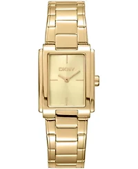 DKNY Women's Champagne Dial Gold-Tone Stainless Steel Bracelet Watch 23 x 30mm 30M