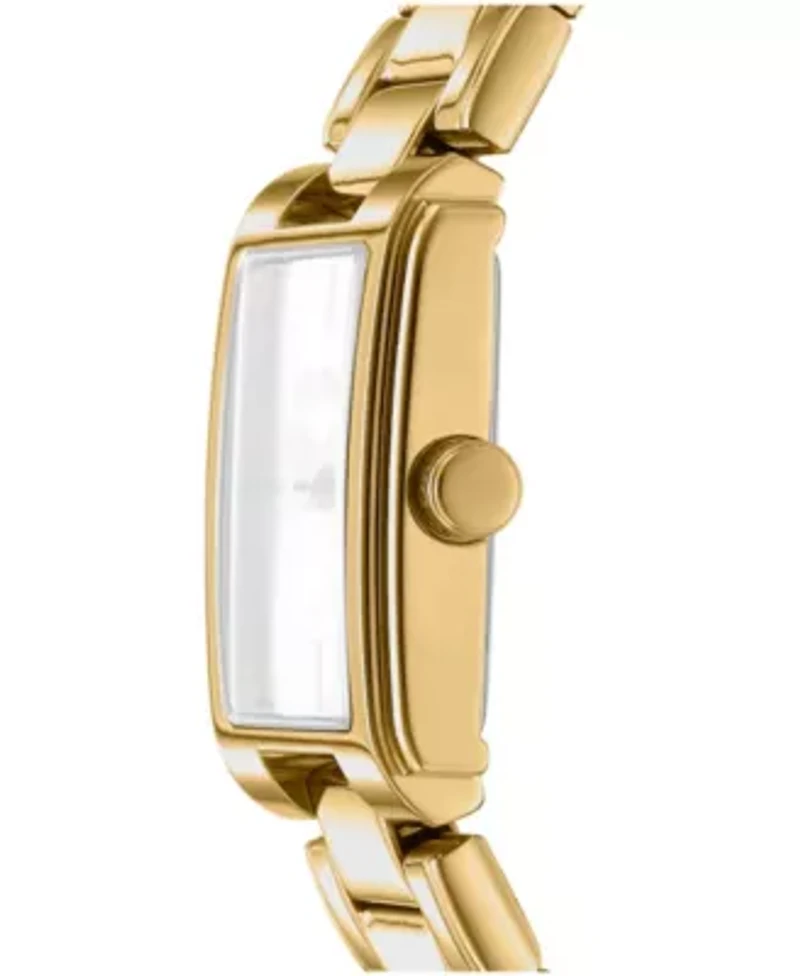 DKNY Women's Champagne Dial Gold-Tone Stainless Steel Bracelet Watch 23 x 30mm 30M