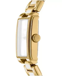 DKNY Women's Champagne Dial Gold-Tone Stainless Steel Bracelet Watch 23 x 30mm 30M