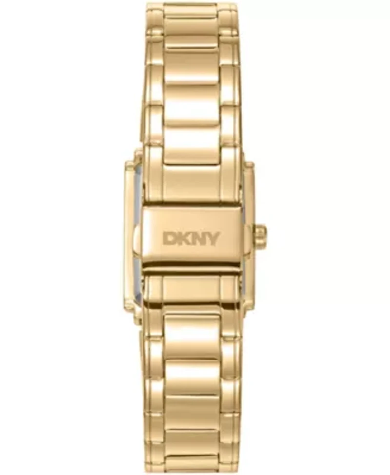 DKNY Women's Champagne Dial Gold-Tone Stainless Steel Bracelet Watch 23 x 30mm 30M
