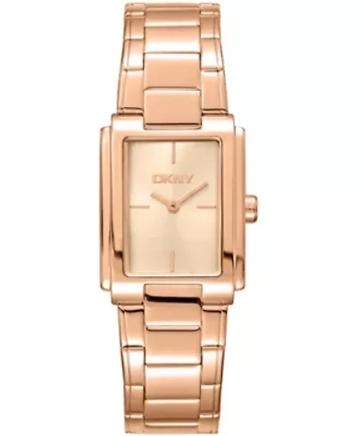 DKNY Women's Rose Gold Dial Rose Gold- Tone Stainless Steel Bracelet Watch 23 x 30mm 30M