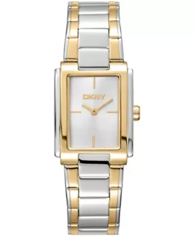 DKNY Women's Silver Dial Two-Tone Gold Stainless Steel Bracelet Watch 23 x 30mm 30M