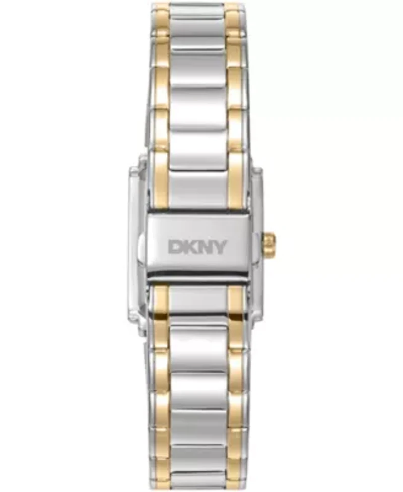 DKNY Women's Silver Dial Two-Tone Gold Stainless Steel Bracelet Watch 23 x 30mm 30M