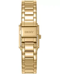 DKNY Women's Dark Green Dial Crystal Accented Case Gold-Tone Stainless Steel Bracelet Watch 23 x 30mm 30M