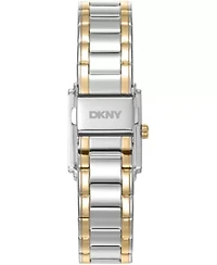 DKNY Women's White MOP Dial Crystal Accented Case Two-Tone Gold Stainless Steel Bracelet Watch 23 x 30mm 30M