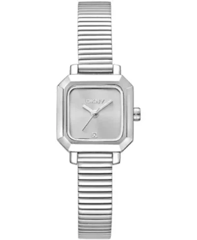 DKNY Women's Silver Dial Stainless Steel Tubogas Bracelet Watch 22mm 30M