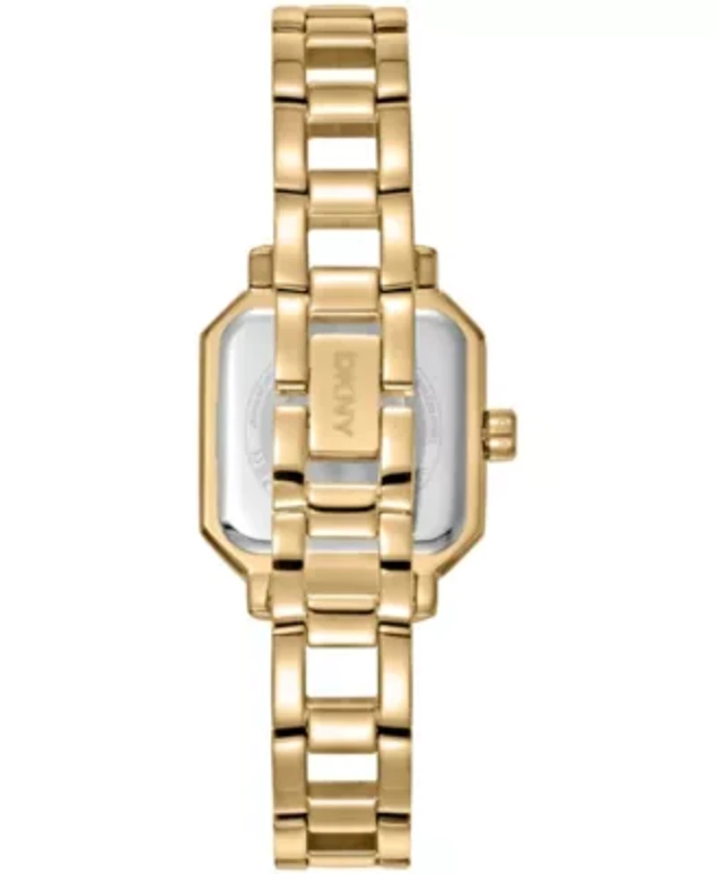 DKNY Women's Green Dial Open Link Gold-Tone Stainless Steel Bracelet Watch 27 x 27mm 30M