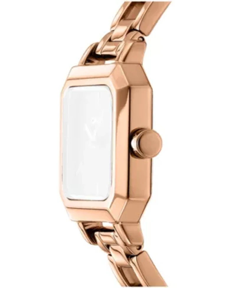DKNY Women's Rose Gold Dial Open Link Rose-Gold Tone Stainless Steel Bracelet Watch 27 x 27mm 30M