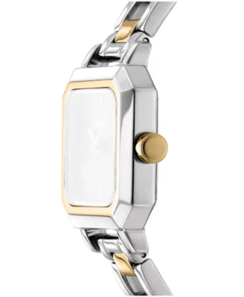 DKNY Women's Silver Dial Open Link Two-Tone Gold Stainless Steel Bracelet Watch 27 x 27mm 30M