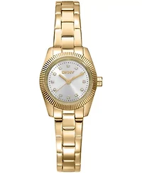 DKNY Women's Mini Silver Dial Gold-Tone Stainless Steel Bracelet Watch 23 mm