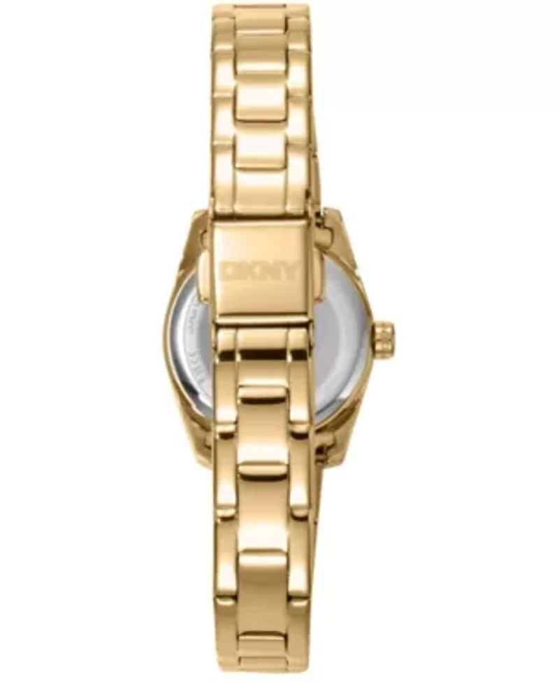 DKNY Women's Mini Silver Dial Gold-Tone Stainless Steel Bracelet Watch 23 mm