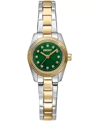 DKNY Women's Mini Dark Green Dial Two-Tone Stainless Steel Bracelet Watch 23 mm