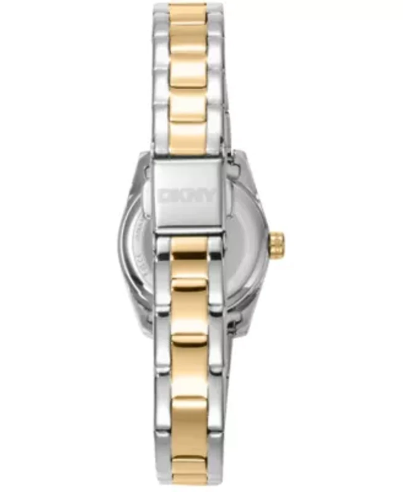 DKNY Women's Mini Dark Green Dial Two-Tone Stainless Steel Bracelet Watch 23 mm