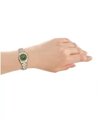 DKNY Women's Mini Dark Green Dial Two-Tone Stainless Steel Bracelet Watch 23 mm