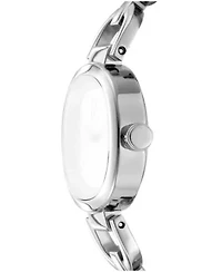 DKNY Women's Silver Crystal Accented Dial Stainless Steel Open Link Bracelet 24mm 50M