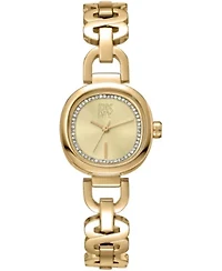 DKNY Women's Chamoagne Crystal Accented Dial Gold-Tone Stainless Steel Open Link Bracelet Watch 24mm 50M