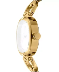 DKNY Women's Chamoagne Crystal Accented Dial Gold-Tone Stainless Steel Open Link Bracelet Watch 24mm 50M