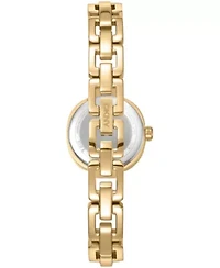 DKNY Women's Chamoagne Crystal Accented Dial Gold-Tone Stainless Steel Open Link Bracelet Watch 24mm 50M