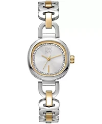 DKNY Women's Silver Crystal Accented Dial Stainless Steel Open Link Bracelet Watch 24mm 50M