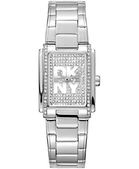 DKNY Women's Crystal Dial Crystal Accented Dial Stainless Steel Bracelet Watch 23 x 30mm 30M