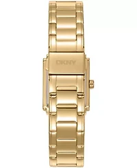 DKNY Women's Crystal Dial Crystal Accented Dial Gold-Tone Stainless Steel Bracelet Watch 23 x 30mm 30M