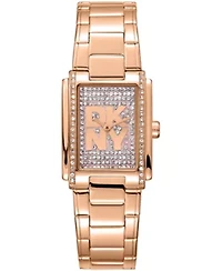DKNY Women's Crustal Dial Crystal Accented Dial Red-Gold Tone Stainless Steel Bracelet Watch 23 x 30mm 30M