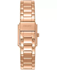 DKNY Women's Crustal Dial Crystal Accented Dial Red-Gold Tone Stainless Steel Bracelet Watch 23 x 30mm 30M