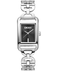 DKNY Women's Open Link Black Dial Stainless Steel Bracelet Watch 21x34mm