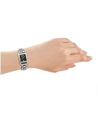 DKNY Women's Open Link Black Dial Stainless Steel Bracelet Watch 21x34mm